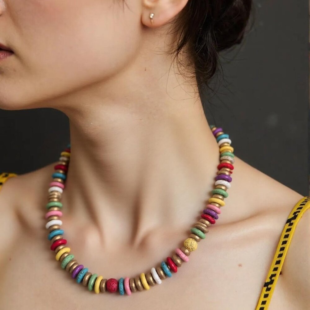 Fun and colorful candy bead choker